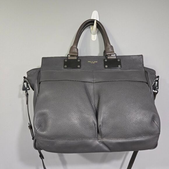 🐢 Rag & Bone Pilot Bag Large Dark Grey Excellent Condition - Picture 3 of 17